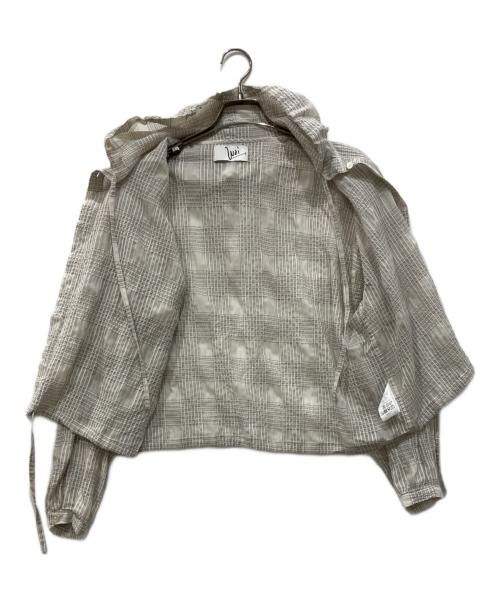 Wai+（ワイ）Wai+ (ワイ) シアー チェック フーディー シャツ グレー サイズ:ONE SIZEの古着・服飾アイテム