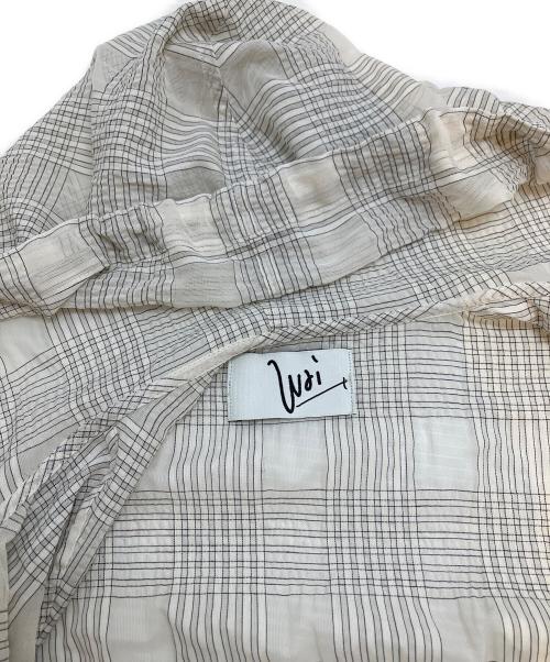 Wai+（ワイ）Wai+ (ワイ) シアー チェック フーディー シャツ グレー サイズ:ONE SIZEの古着・服飾アイテム