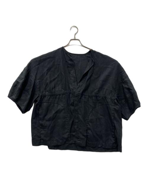 BEARDSLEY（ビアズリー）BEARDSLEY (ビアズリー) 袖ぷっくりリネンジャケット ブラック サイズ:FREEの古着・服飾アイテム
