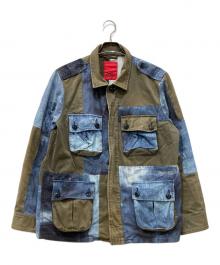 Denham（デンハム）の古着「パッチワークドッキングミリタリージャケット」｜カーキ×インディゴ
