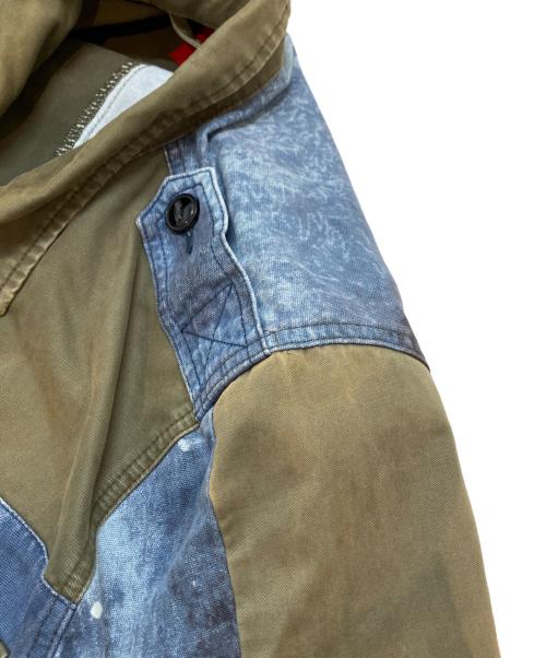 Denham（デンハム）Denham (デンハム) パッチワークドッキングミリタリージャケット カーキ×インディゴ サイズ:Sの古着・服飾アイテム