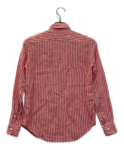 POLO RALPH LAUREN（ポロ・ラルフローレン）POLO RALPH LAUREN (ポロ・ラルフローレン) リネンストライプシャツ レッド サイズ:XXSの古着・服飾アイテム