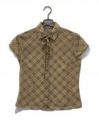BURBERRY BLUE LABELバーバリー ブルー レーベル）の古着「半袖チェックシャツ」｜ベージュ