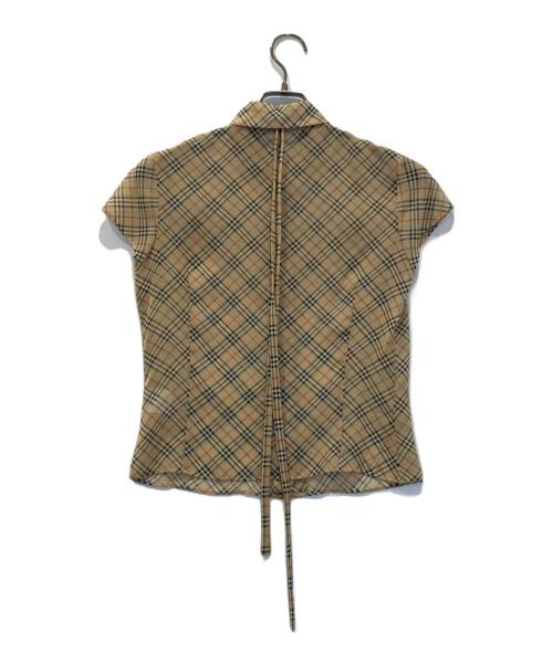BURBERRY BLUE LABEL（バーバリー ブルー レーベル）BURBERRY BLUE LABEL (バーバリー ブルー レーベル) 半袖チェックシャツ ベージュ サイズ:38の古着・服飾アイテム