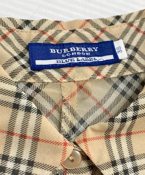 BURBERRY BLUE LABEL（バーバリー ブルー レーベル）BURBERRY BLUE LABEL (バーバリー ブルー レーベル) 半袖チェックシャツ ベージュ サイズ:38の古着・服飾アイテム