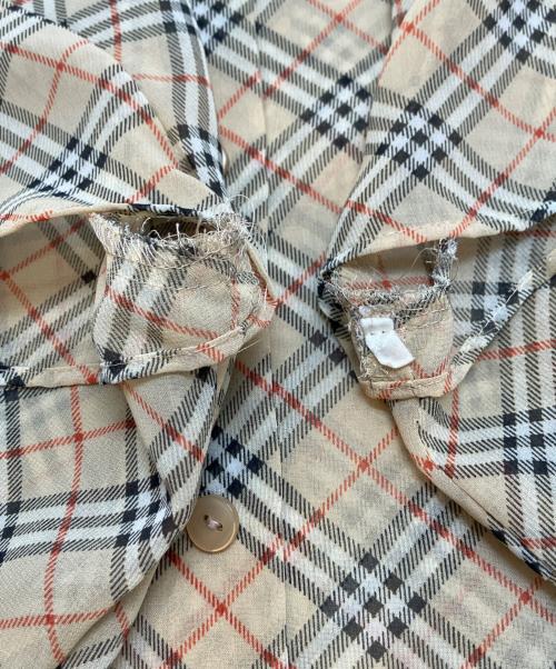 BURBERRY BLUE LABEL（バーバリー ブルー レーベル）BURBERRY BLUE LABEL (バーバリー ブルー レーベル) 半袖チェックシャツ ベージュ サイズ:38の古着・服飾アイテム