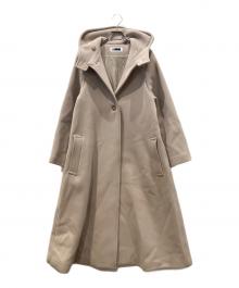 H BEAUTY&YOUTH（エイチ ビューティー&ユース）の古着「PILE HOOD TENT COAT」｜ベージュ