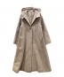 H BEAUTY&YOUTH（エイチ ビューティー&ユース）の古着「PILE HOOD TENT COAT」｜ベージュ