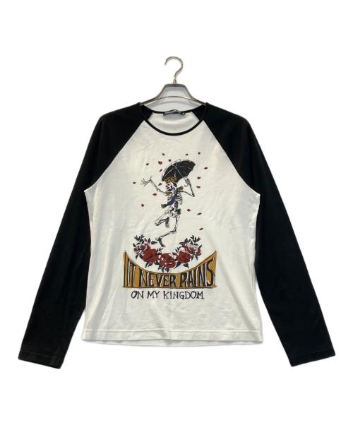 DOLCE & GABBANA（ドルチェ＆ガッバーナ）DOLCE & GABBANA (ドルチェ＆ガッバーナ) ラグランスリーブカットソー ホワイト サイズ:46(Mサイズ相当)の古着・服飾アイテム