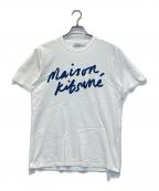 maison kitsuneメゾンキツネ）の古着「HANDWRITINGクルーネック半袖Tシャツ」｜ホワイト