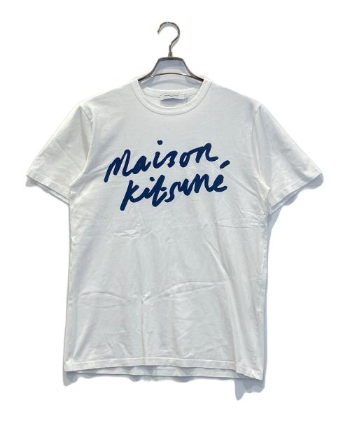 maison kitsune（メゾンキツネ）maison kitsune (メゾンキツネ) HANDWRITINGクルーネック半袖Tシャツ ホワイト サイズ:Sの古着・服飾アイテム