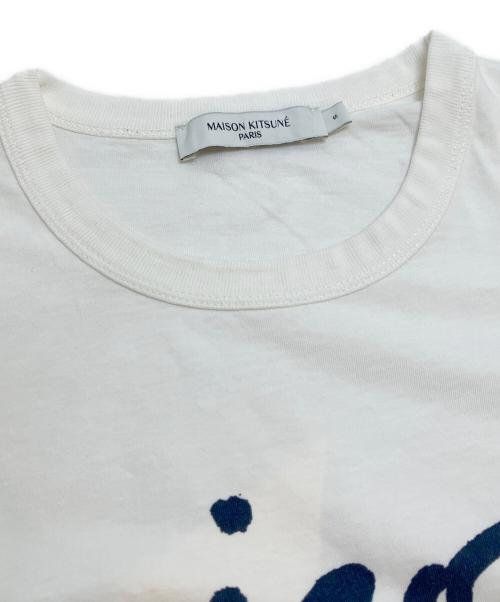 maison kitsune（メゾンキツネ）maison kitsune (メゾンキツネ) HANDWRITINGクルーネック半袖Tシャツ ホワイト サイズ:Sの古着・服飾アイテム