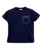 FENDI KIDSフェンディ キッズ）の古着「刺繍Tシャツ」｜ネイビー