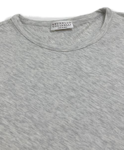 BRUNELLO CUCINELLI（ブルネロクチネリ）BRUNELLO CUCINELLI (ブルネロクチネリ) モニーレチェーン装飾ワイド変形カットソー グレー サイズ:Sの古着・服飾アイテム