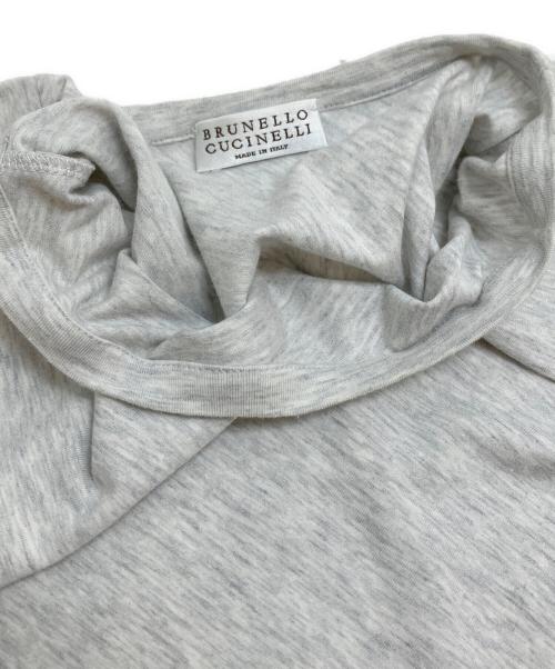 BRUNELLO CUCINELLI（ブルネロクチネリ）BRUNELLO CUCINELLI (ブルネロクチネリ) モニーレチェーン装飾ワイド変形カットソー グレー サイズ:Sの古着・服飾アイテム