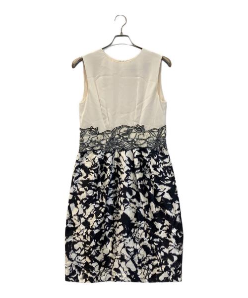 MaxMara（マックスマーラ）MaxMara (マックスマーラ) シルク切替ノースリーブワンピース ベージュ サイズ:44(S〜Mサイズ相当)の古着・服飾アイテム