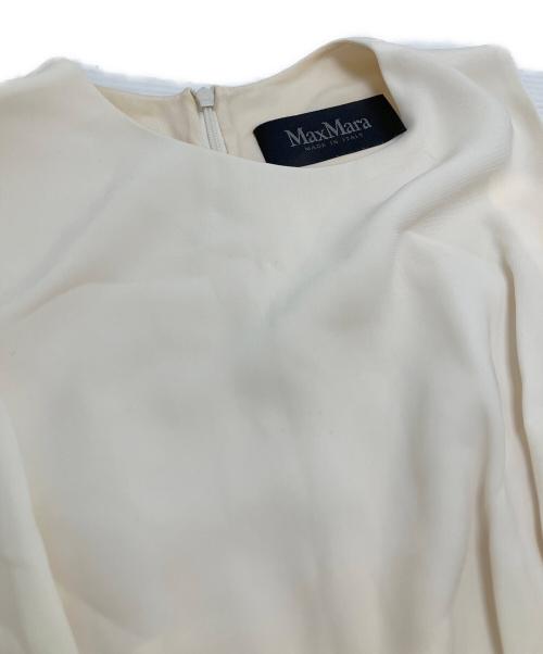 MaxMara（マックスマーラ）MaxMara (マックスマーラ) シルク切替ノースリーブワンピース ベージュ サイズ:44(S〜Mサイズ相当)の古着・服飾アイテム