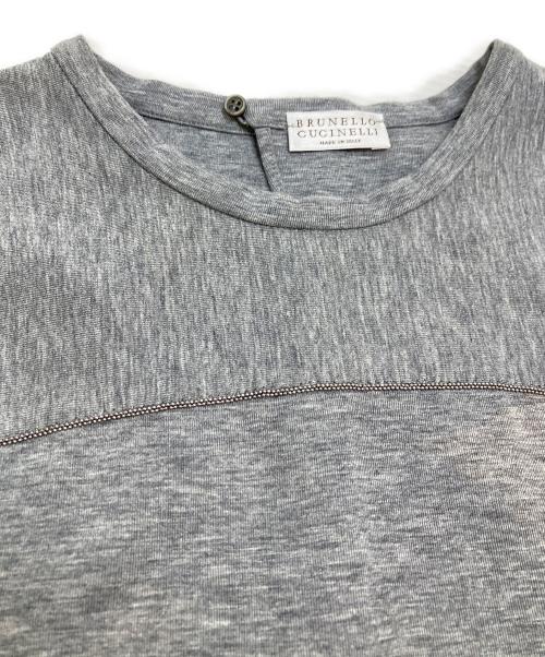 BRUNELLO CUCINELLI（ブルネロクチネリ）BRUNELLO CUCINELLI (ブルネロクチネリ) モニーレ装飾ノースリーブワンピース グレー サイズ:Sの古着・服飾アイテム