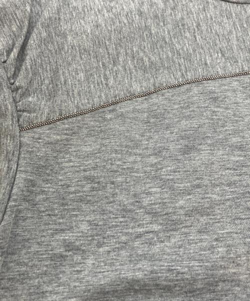 BRUNELLO CUCINELLI（ブルネロクチネリ）BRUNELLO CUCINELLI (ブルネロクチネリ) モニーレ装飾ノースリーブワンピース グレー サイズ:Sの古着・服飾アイテム