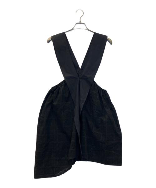 Y's（ワイズ）Y's (ワイズ) メッシュジャンパースカート ブラック サイズ:1の古着・服飾アイテム