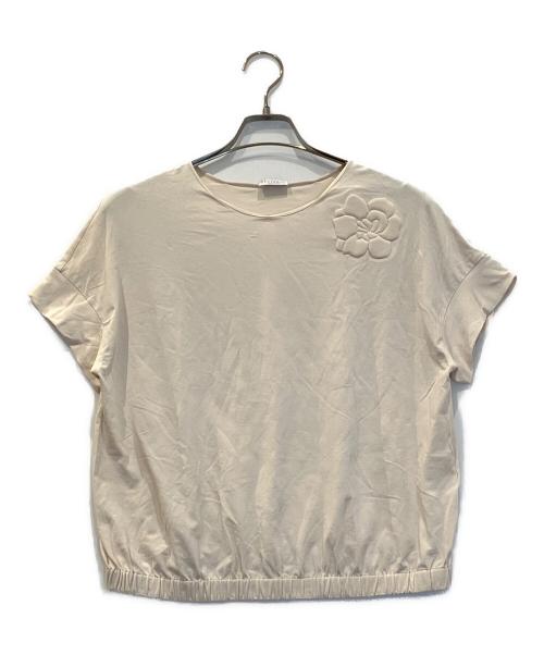 BRUNELLO CUCINELLI（ブルネロクチネリ）BRUNELLO CUCINELLI (ブルネロクチネリ) フラワー刺繍カットソー ベージュ サイズ:36の古着・服飾アイテム