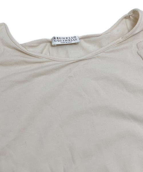 BRUNELLO CUCINELLI（ブルネロクチネリ）BRUNELLO CUCINELLI (ブルネロクチネリ) フラワー刺繍カットソー ベージュ サイズ:36の古着・服飾アイテム