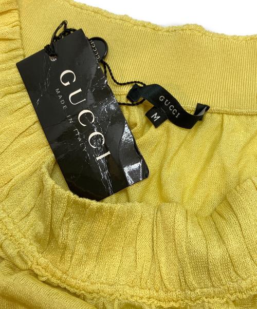 GUCCI（グッチ）GUCCI (グッチ) オフショルダー・シャーリングトップス イエロー サイズ:Mの古着・服飾アイテム