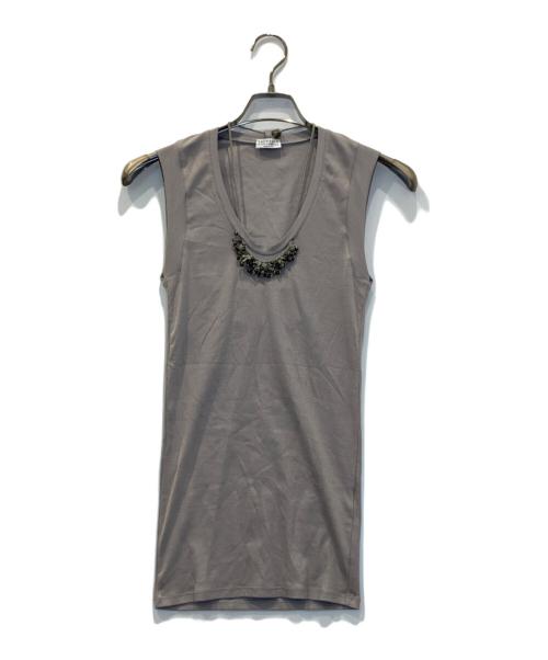 BRUNELLO CUCINELLI（ブルネロクチネリ）BRUNELLO CUCINELLI (ブルネロクチネリ) 装飾ノースリーブカットソー グレー サイズ:Sの古着・服飾アイテム