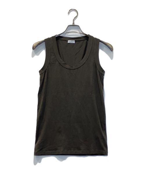 BRUNELLO CUCINELLI（ブルネロクチネリ）BRUNELLO CUCINELLI (ブルネロクチネリ) チェーン装飾ノースリーブカットソー ブラウン サイズ:Mの古着・服飾アイテム