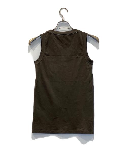 BRUNELLO CUCINELLI（ブルネロクチネリ）BRUNELLO CUCINELLI (ブルネロクチネリ) チェーン装飾ノースリーブカットソー ブラウン サイズ:Mの古着・服飾アイテム