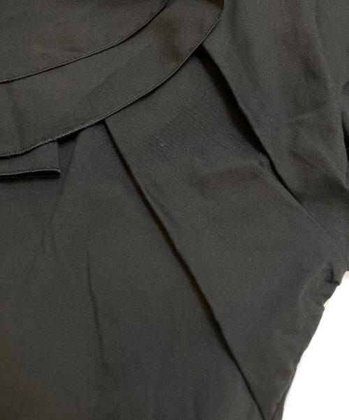 PRADA（プラダ）PRADA (プラダ) フリルノースリーブシャツ ブラック サイズ:40(M〜L)の古着・服飾アイテム