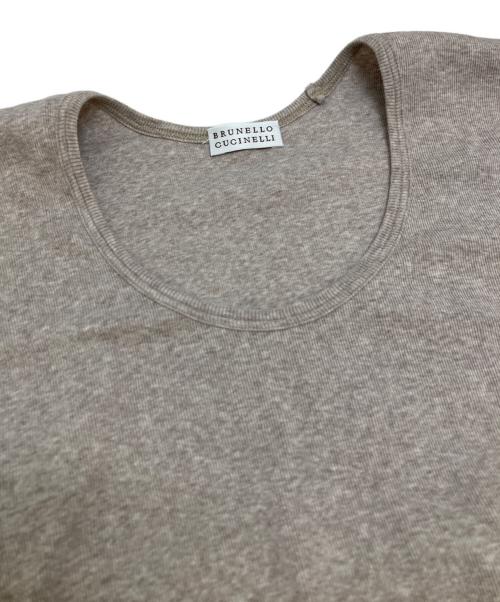 BRUNELLO CUCINELLI（ブルネロクチネリ）BRUNELLO CUCINELLI (ブルネロクチネリ) Uネックカットソー ブラウン サイズ:Sの古着・服飾アイテム