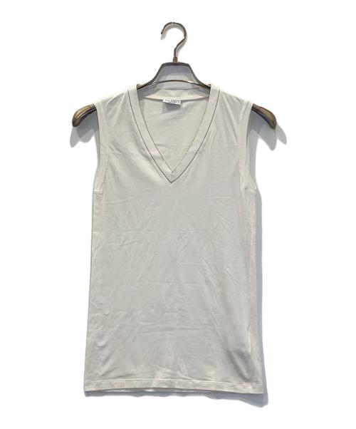 BRUNELLO CUCINELLI（ブルネロクチネリ）BRUNELLO CUCINELLI (ブルネロクチネリ) モニーレ装飾Vネックカットソー ホワイト サイズ:Sの古着・服飾アイテム