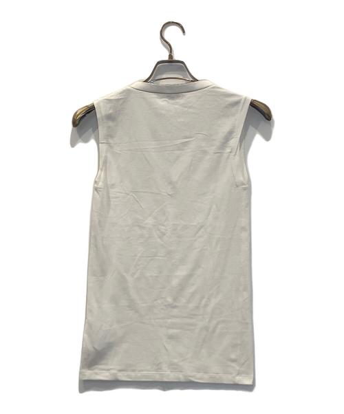 BRUNELLO CUCINELLI（ブルネロクチネリ）BRUNELLO CUCINELLI (ブルネロクチネリ) モニーレ装飾Vネックカットソー ホワイト サイズ:Sの古着・服飾アイテム