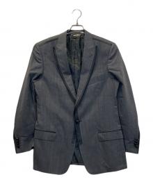 DOLCE & GABBANA（ドルチェ＆ガッバーナ）の古着「レザーパイピングテーラードジャケット」｜グレー
