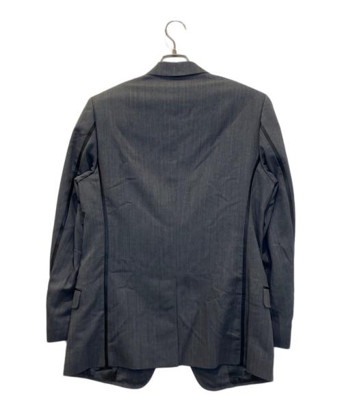 DOLCE & GABBANA（ドルチェ＆ガッバーナ）DOLCE & GABBANA (ドルチェ＆ガッバーナ) レザーパイピングテーラードジャケット グレー サイズ:48(M~Lサイズ相当)の古着・服飾アイテム