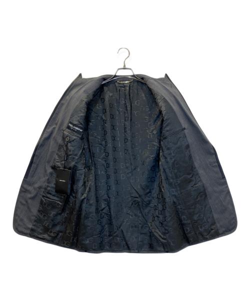 DOLCE & GABBANA（ドルチェ＆ガッバーナ）DOLCE & GABBANA (ドルチェ＆ガッバーナ) レザーパイピングテーラードジャケット グレー サイズ:48(M~Lサイズ相当)の古着・服飾アイテム