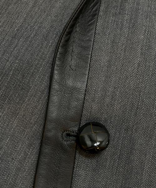 DOLCE & GABBANA（ドルチェ＆ガッバーナ）DOLCE & GABBANA (ドルチェ＆ガッバーナ) レザーパイピングテーラードジャケット グレー サイズ:48(M~Lサイズ相当)の古着・服飾アイテム