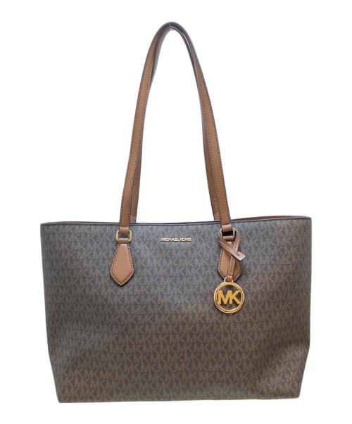 MICHAEL KORS（マイケルコース）MICHAEL KORS (マイケルコース) SHEILA ミッドファスナー トート ラージ/シグネチャートートバッグ ブラウン サイズ:表記なしの古着・服飾アイテム