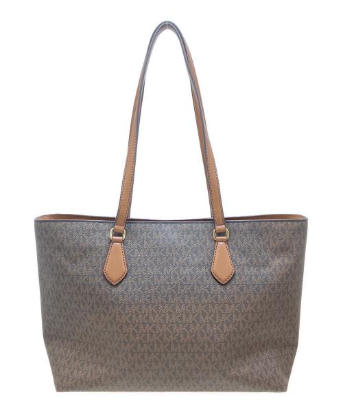 MICHAEL KORS（マイケルコース）MICHAEL KORS (マイケルコース) SHEILA ミッドファスナー トート ラージ/シグネチャートートバッグ ブラウン サイズ:表記なしの古着・服飾アイテム