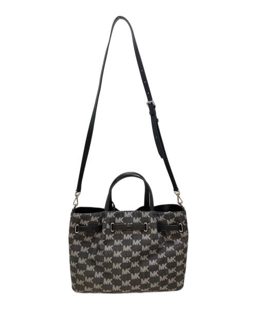 MICHAEL KORS（マイケルコース）MICHAEL KORS (マイケルコース) CARSON デニム センタージップ サッチェル ミディアム ブラック サイズ:表記なしの古着・服飾アイテム