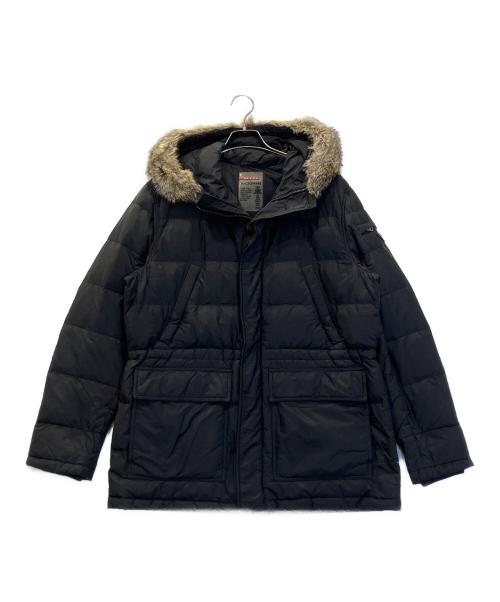 PRADA SPORTS（プラダスポーツ）PRADA SPORTS (プラダスポーツ) ファー付 トライアングルロゴ ダウンジャケット ブラック サイズ:50の古着・服飾アイテム