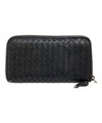 BOTTEGA VENETAボッテガベネタ）の古着「イントレチャート ラウンドジップ ウォレット」｜ブラック