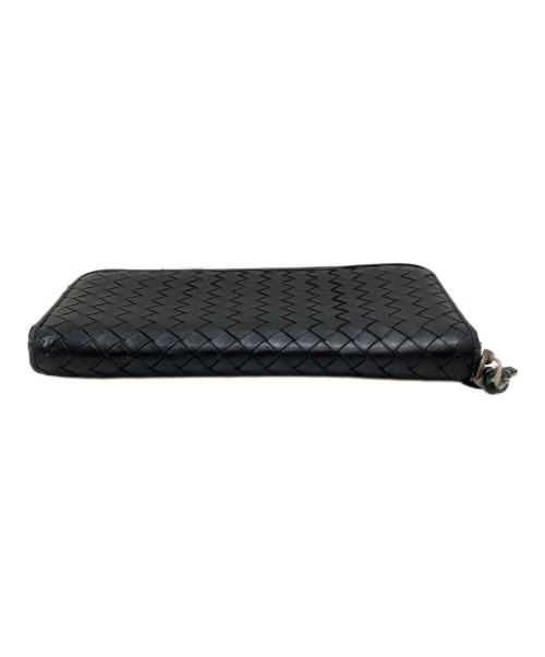 BOTTEGA VENETA（ボッテガベネタ）BOTTEGA VENETA (ボッテガベネタ) イントレチャート ラウンドジップ ウォレット ブラック サイズ:表記なしの古着・服飾アイテム