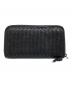 BOTTEGA VENETA（ボッテガベネタ）の古着「イントレチャート ラウンドジップ ウォレット」｜ブラック