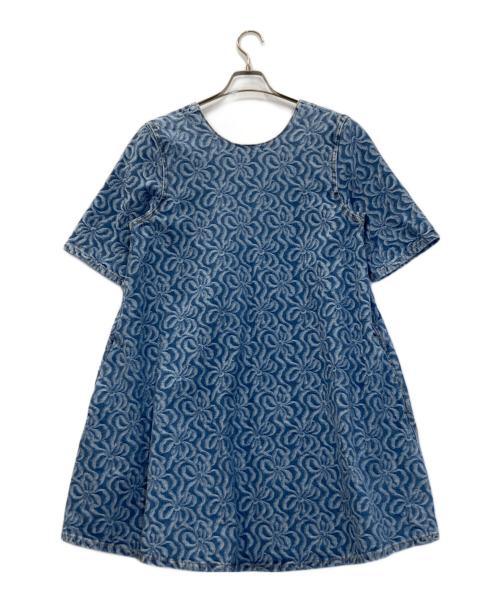 GANNI（ガニー）GANNI (ガニー) ジャカードコットンデニムAラインミニドレス インディゴ サイズ:38の古着・服飾アイテム