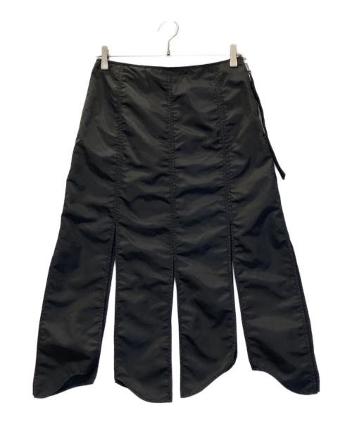 GANNI（ガニー）GANNI (ガニー) ナイロンデザインスカート ブラック サイズ:38の古着・服飾アイテム