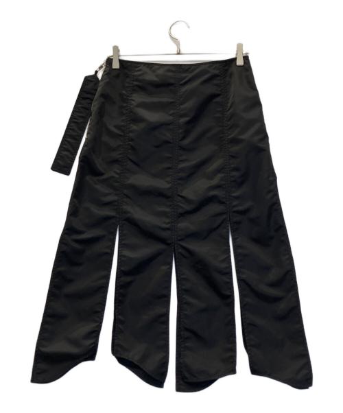 GANNI（ガニー）GANNI (ガニー) ナイロンデザインスカート ブラック サイズ:38の古着・服飾アイテム