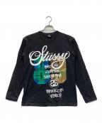 stussyステューシー）の古着「00‘sロングスリーブカットソー」｜ブラック