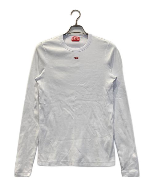 DIESEL（ディーゼル）DIESEL (ディーゼル) リブ長袖Tシャツ ホワイト サイズ:Ⅼの古着・服飾アイテム